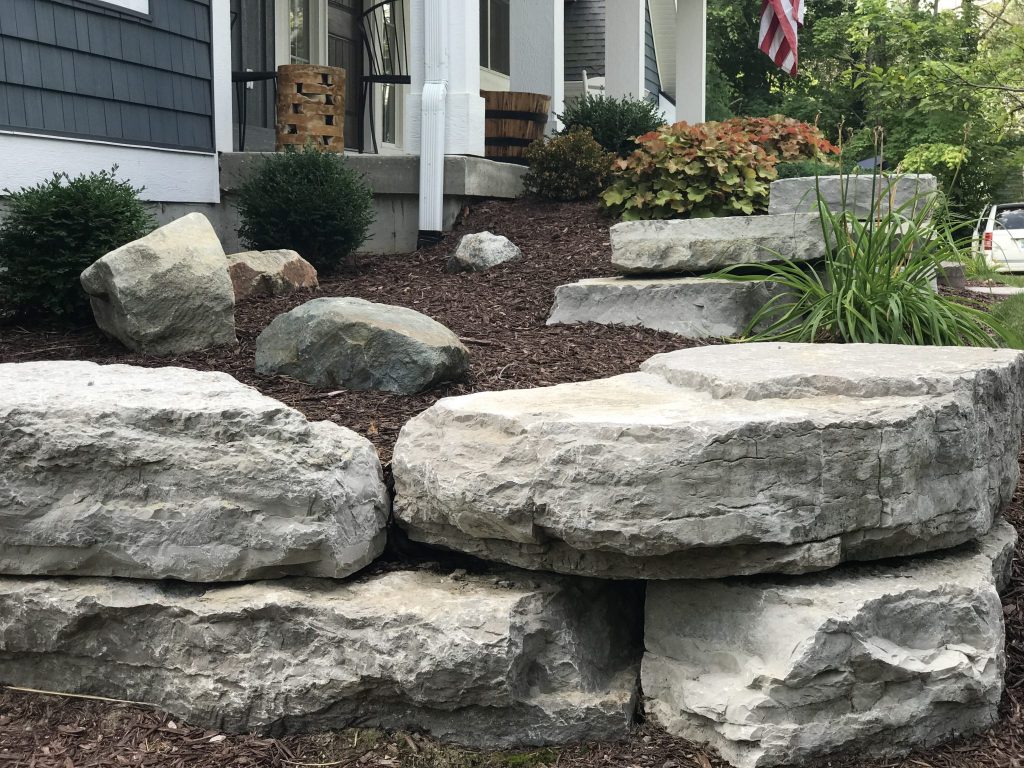 Natural Outcropping Stone Retaining Wall